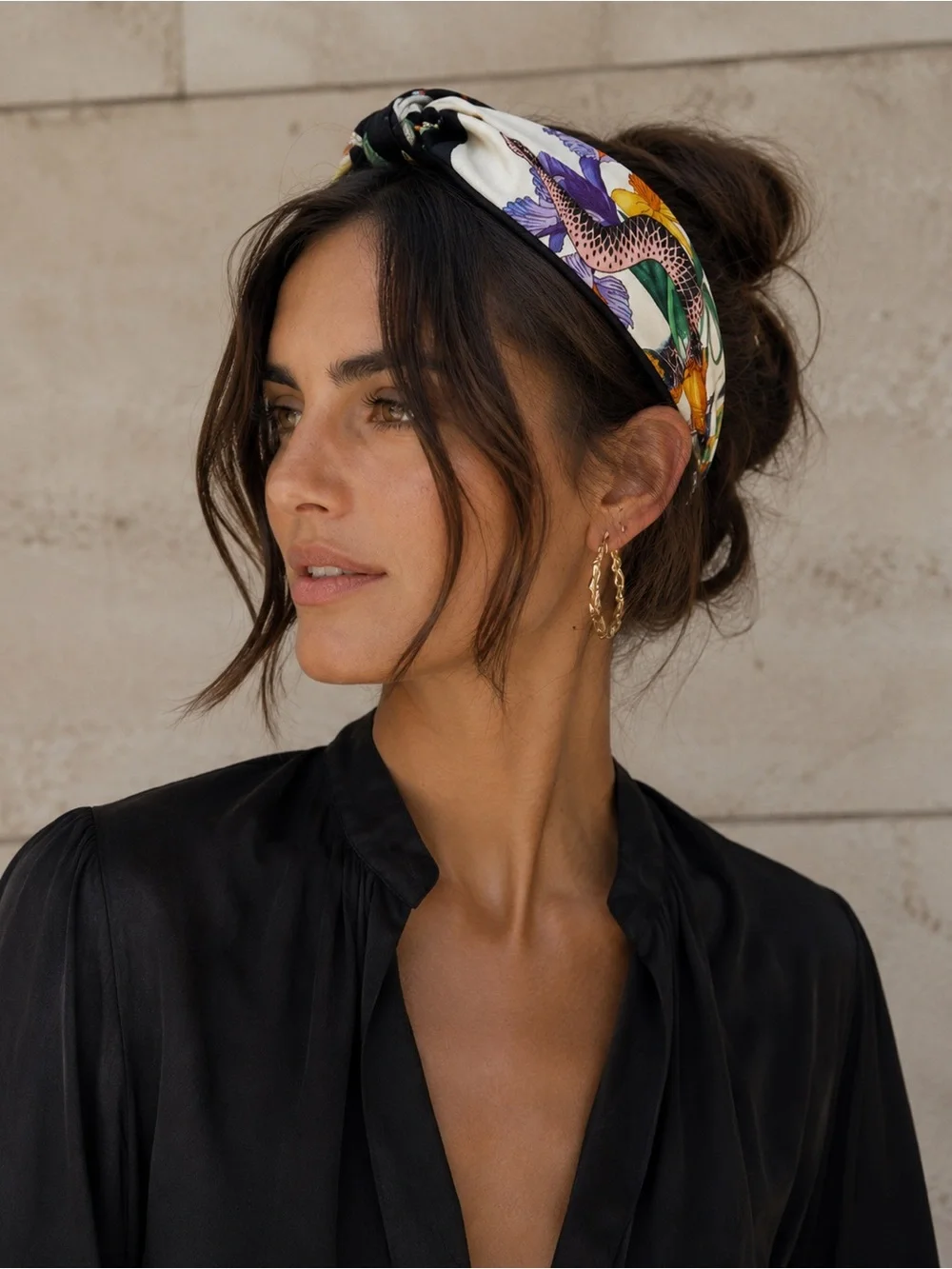 Gucci Flora Snake Silk Headband | White/Multicolor | One Size